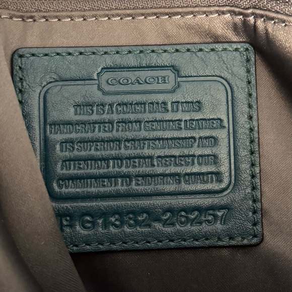 COACH Madison Phoebe Shoulder Bag in Gathered Twist Leather Teal - Picture 14 of 17